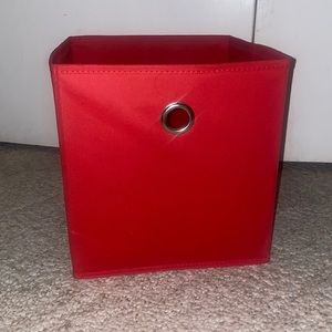 Red Fabric Bins - Set of 9